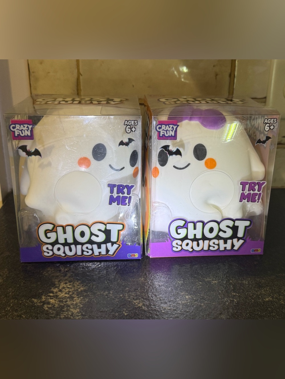 Crazy Fun Ghost Squishy Toys - Girl and Boy set. So cute!